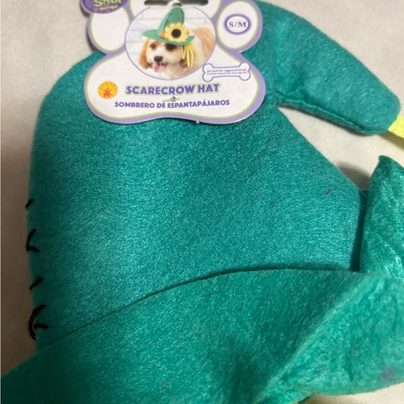 Scarecrow Hat for Dogs - Teal and Yellow - Picture 3 of 5